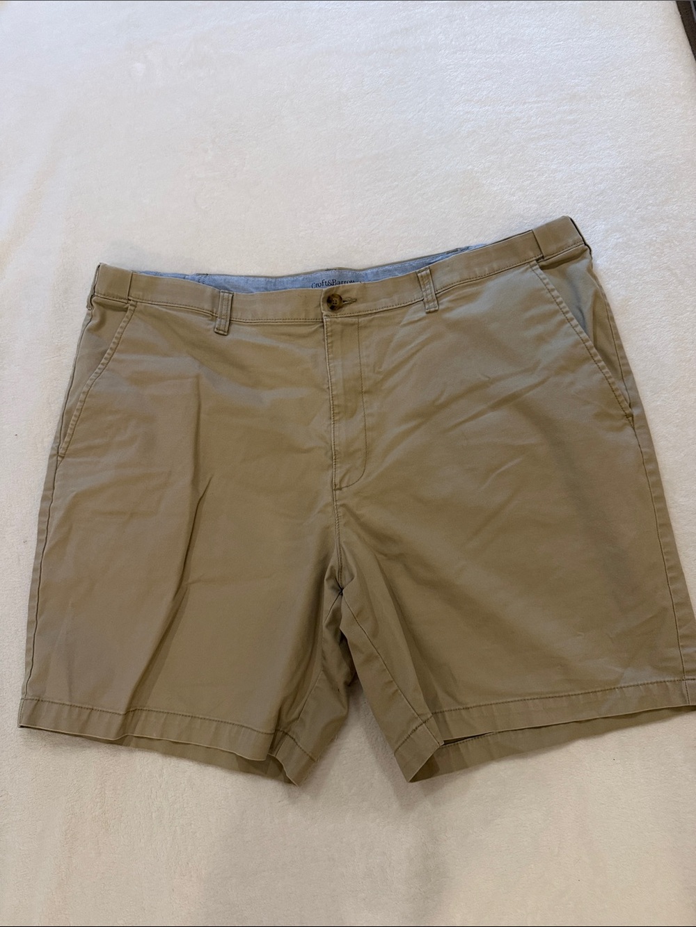 croft & barrow Khaki Flat-Front Cotton Shorts
